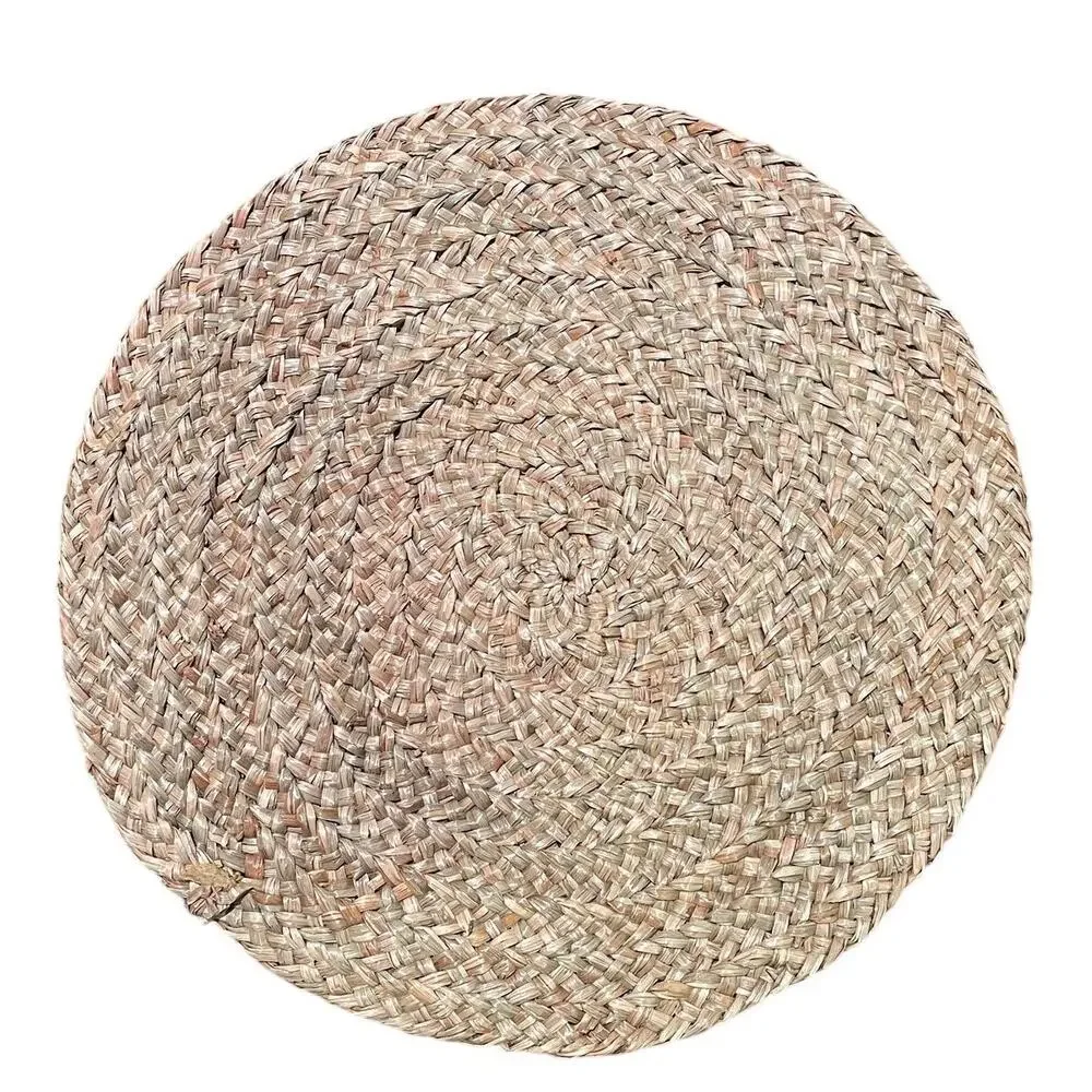 Large Natural Fiber Round Braided Placemats, Set of 4